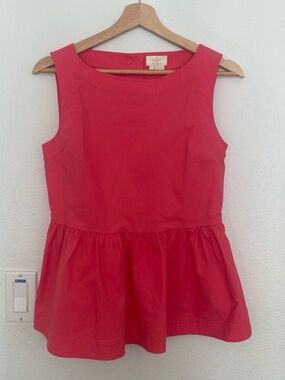 kate spade Bright Pink Girls Sleeveless Peplum Top